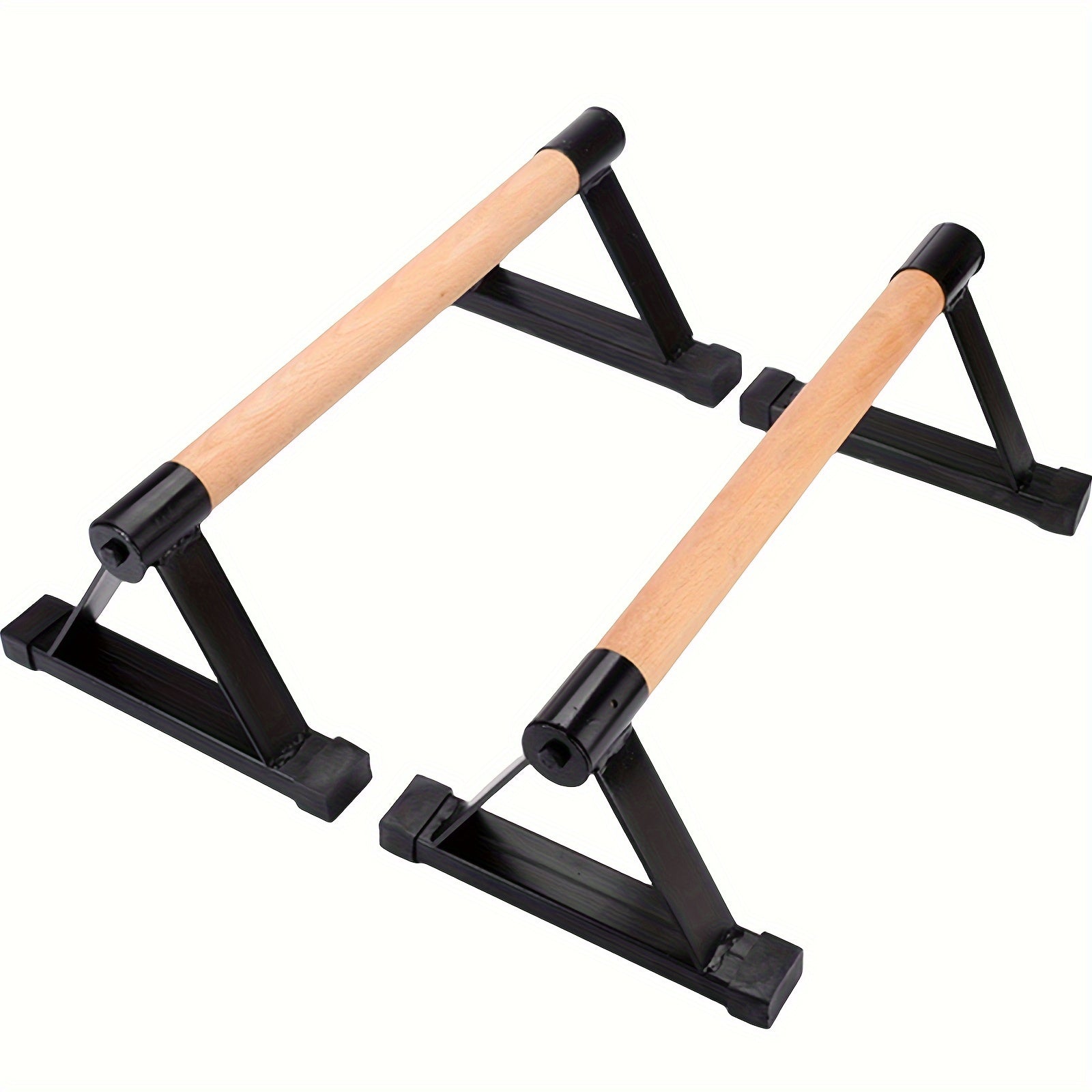 1 Pair Push-up Parallettes Bars(Black Beech Wood)-0